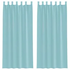 Perdele Voile cu Bucle 2 buc Turcoaz 140×225 cm