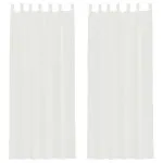 Perdele Voile cu Bucle 2 buc Alb 140×260 cm