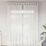 Perdele Voile cu Bucle 2 buc Alb 140×260 cm