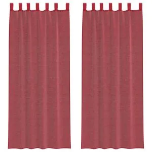 Perdele Voile cu Bucle 2 buc Roșu Vin 140×260 cm