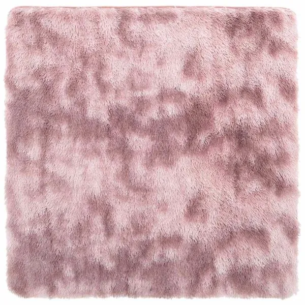 Covor shaggy cu pom înalt, NAVARRA, roz praf, 120×120 cm