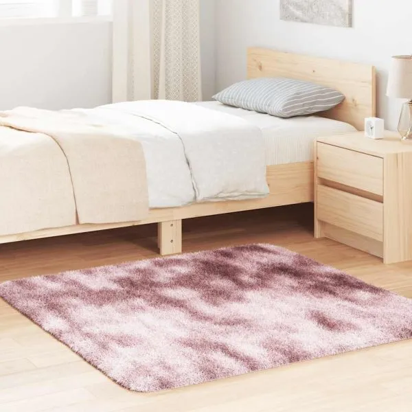 Covor shaggy cu pom înalt, NAVARRA, roz praf, 120×120 cm