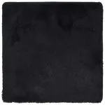 Covor shaggy cu pom înalt, NAVARRA, negru, 200x200cm, poliester