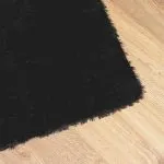 Covor shaggy cu pom înalt, NAVARRA, negru, 200x200cm, poliester