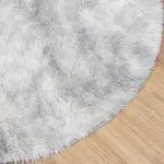 Covor shaggy cu pom înalt, NAVARRA, gri argintiu, 120×120 cm
