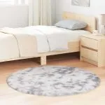 Covor shaggy cu pom înalt, NAVARRA, gri argintiu, 120×120 cm