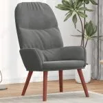Scaun de relaxare, gri închis, catifea