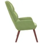 Scaun de relaxare, verde deschis, catifea
