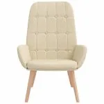 Scaun de relaxare, crem, material textil