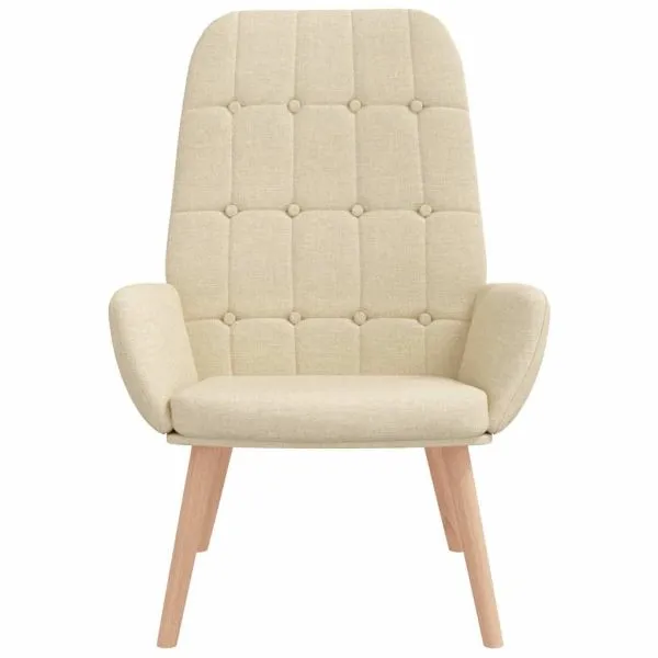 Scaun de relaxare, crem, material textil