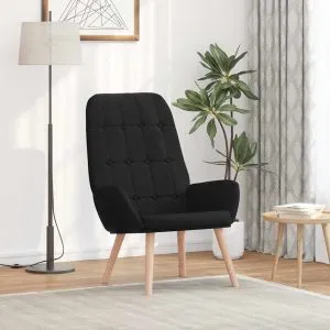 Scaun de relaxare, negru, material textil