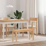 Bancă 90 cm din lemn masiv cauciuc