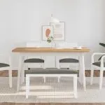 Bancă 90 cm din lemn masiv alb cauciuc