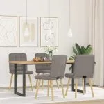 Scaune de sufragerie, 4 buc., gri taupe, material textil