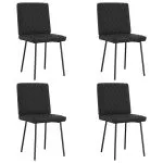 Scaune de sufragerie, 4 buc., negru, piele ecologică