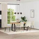 Scaune sufragerie 6 buc., crem, piele ecologică