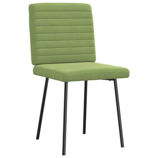 Scaune de sufragerie, 6 buc, verde deschis, catifea