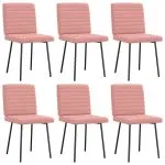 Scaune de sufragerie 6 buc piele artificială roz