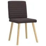 Scaune de bucătărie, 6 buc., maro închis, material textil