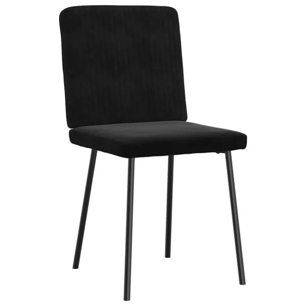 Scaune de sufragerie, 6 buc, negru, catifea