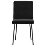 Scaune de sufragerie, 6 buc, negru, catifea