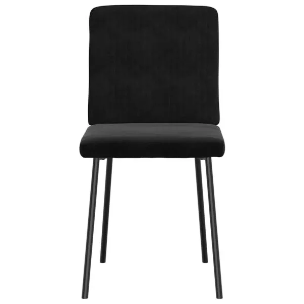 Scaune de sufragerie, 6 buc, negru, catifea