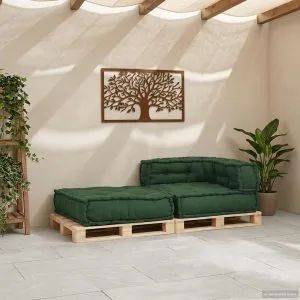 Puf modular verde 70x70x54 țesătură