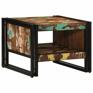 Masuta de cafea multicolora 50x50x38 cm lemn masiv recuperat
