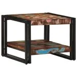 Masuta de cafea multicolora 50x50x38 cm lemn masiv recuperat