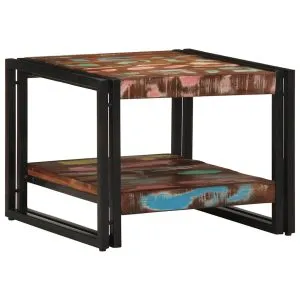 Masuta de cafea multicolora 50x50x38 cm lemn masiv recuperat