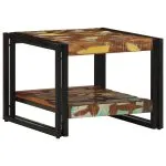 Masuta de cafea multicolora 50x50x38 cm lemn masiv recuperat