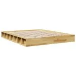 Cadru de pat fără saltea 150×200 cm din lemn masiv de stejar