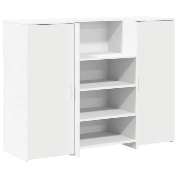 Birou de recepție alb 135x50x103,5 cm din lemn prelucrat