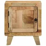 Noptiera 2 buc 40x32x46 cm Lemn masiv Mango brut