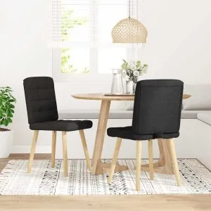 Scaune de bucătărie, 2 buc. negru, textil