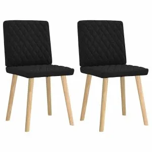 Scaune de bucătărie, 2 buc. negru, textil