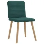 Scaune de bucătărie, 2 buc., verde închis, material textil