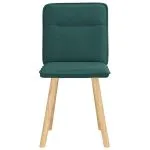 Scaune de bucătărie, 2 buc., verde închis, material textil
