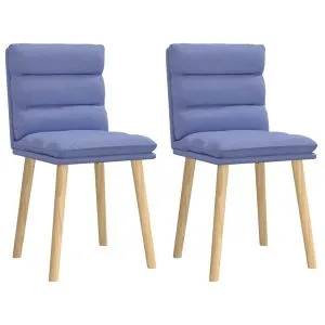 Scaune de sufragerie 2 buc țesătură Jeans Blue