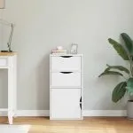 Dulap lateral cu sertare ODDA alb 40x24x79 cm lemn masiv de pin