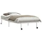 Cadru de pat fără saltea pliabil alb 107×203 cm oțel