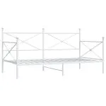Pat de zi fără saltea Alb 107×203 cm Oțel