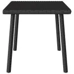 Masuta de cafea de gradina dreptunghiulara neagra polirattan