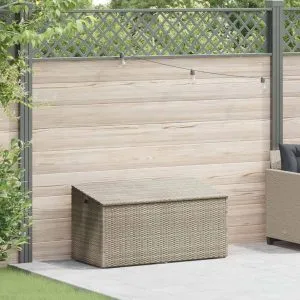 Cutie de depozitare grădină gri deschis 110x50x58 cm polirattan