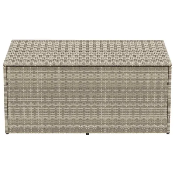 Cutie de depozitare grădină gri deschis 110x50x58 cm polirattan