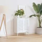 Uși de dulap design cu perioare 2 buc Alb 61,5×29,5 cm