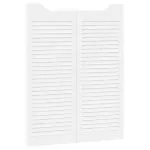 Uși batante cu jaluzele design 1 pereche alb 100×80 cm