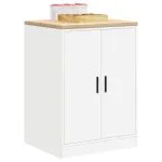 Dulap depozitare garaj alb 60x51x85 cm lemn masiv de pin