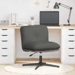 Scaun de birou pivotant, gri închis, material textil