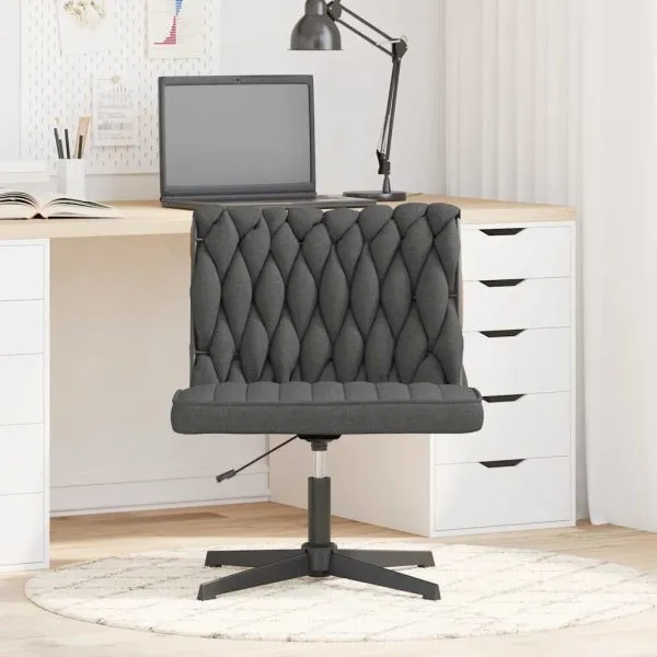 Scaun de birou pivotant, gri închis, material textil